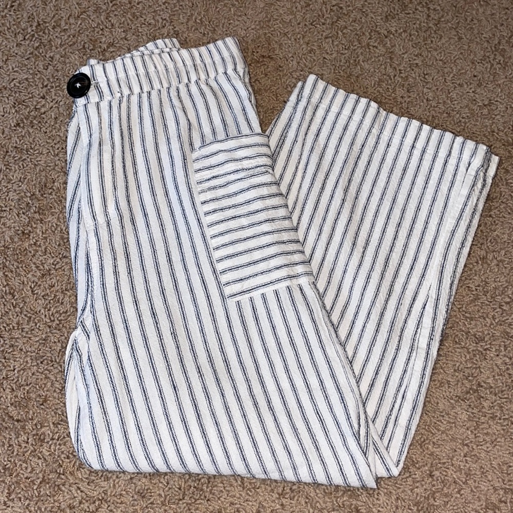 Striped linen pants